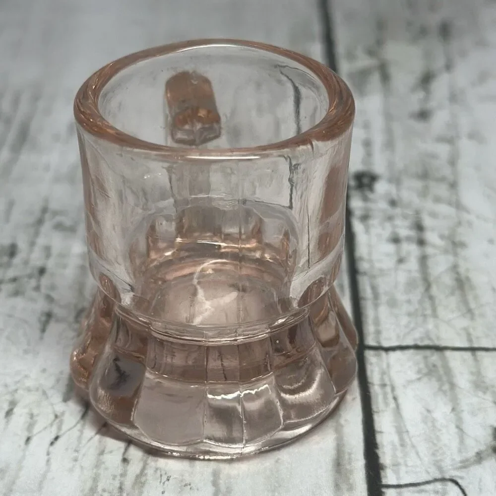 Vintage Pink Depression Glass‎ Miniature Beer Mugs Shot Glass